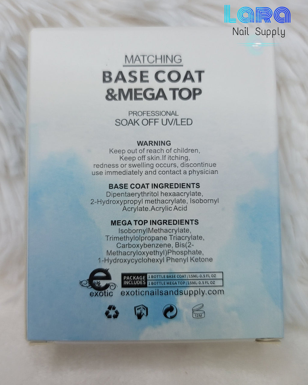EXOTIC NAILS BORICUA Base Coat & Mega Top